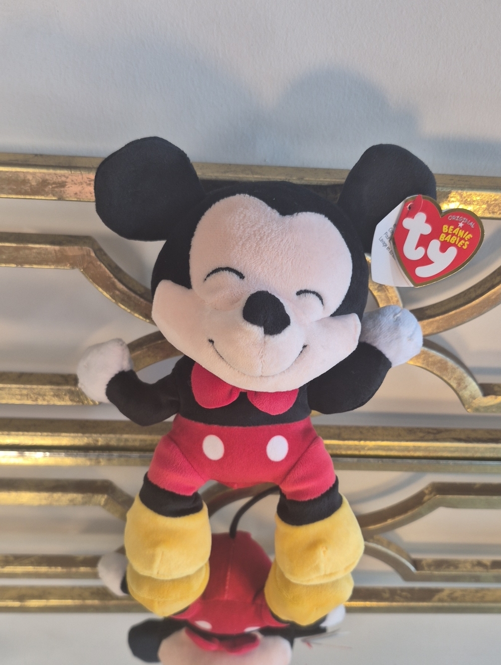 Ty Original Beanie Babies × Disney Mickey Mouse, 7", Black + Red Multi.